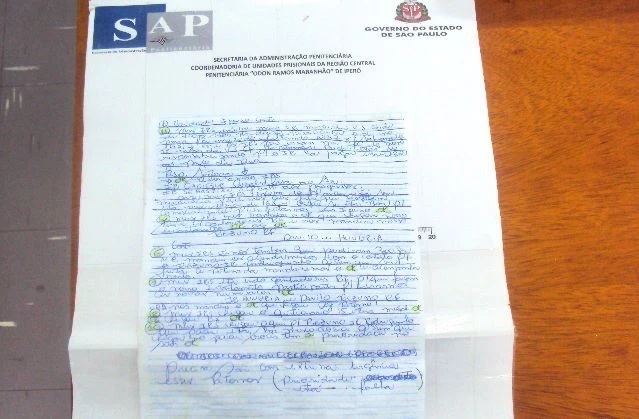 Absorvente com anotações do crime é encontrado na penitenciária de Iperó
