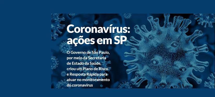 Governo de SP cria site para orientar população sobre o coronavírus