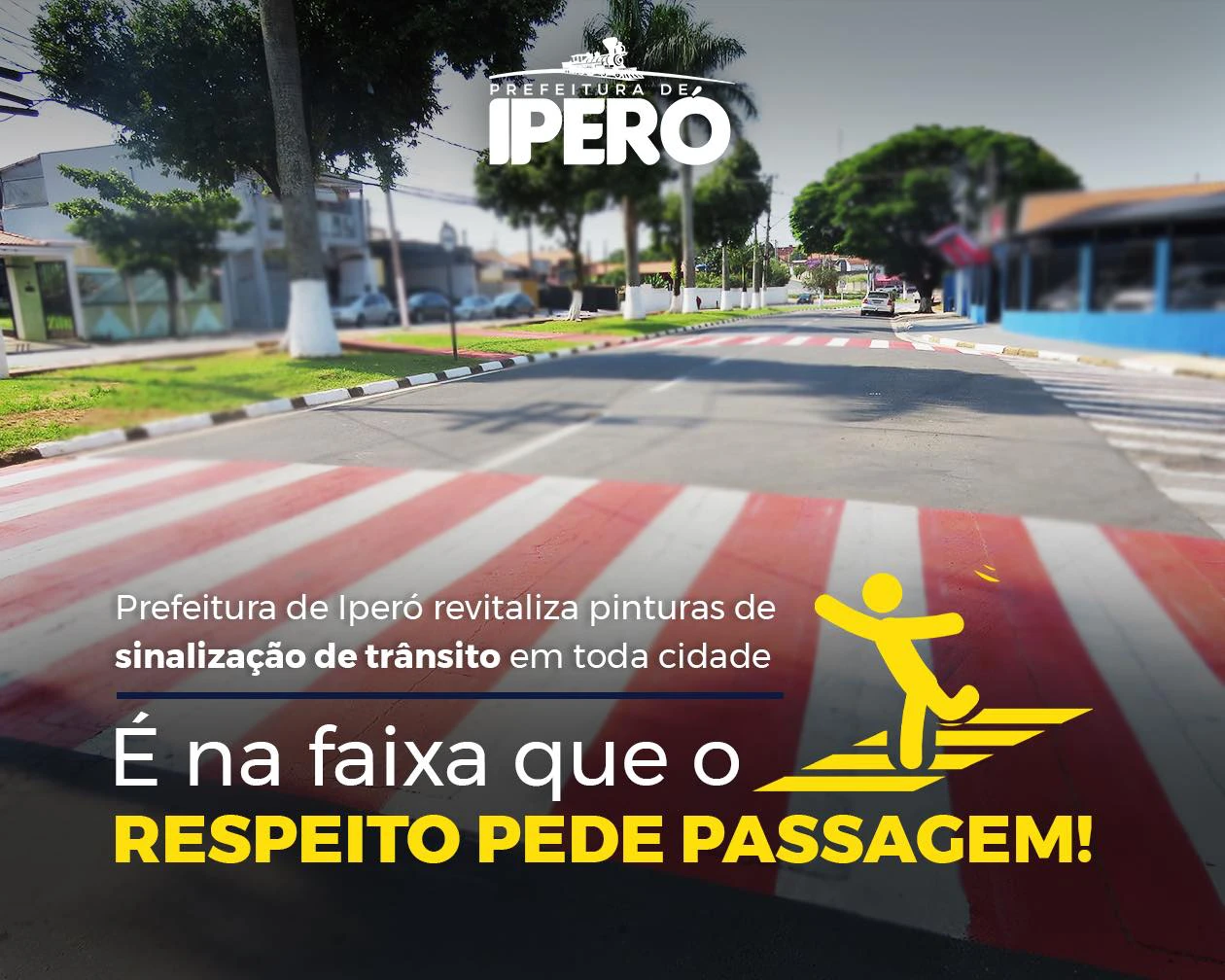 Prefeitura de Iperó revitaliza pinturas de sinalização de trânsito em toda cidade