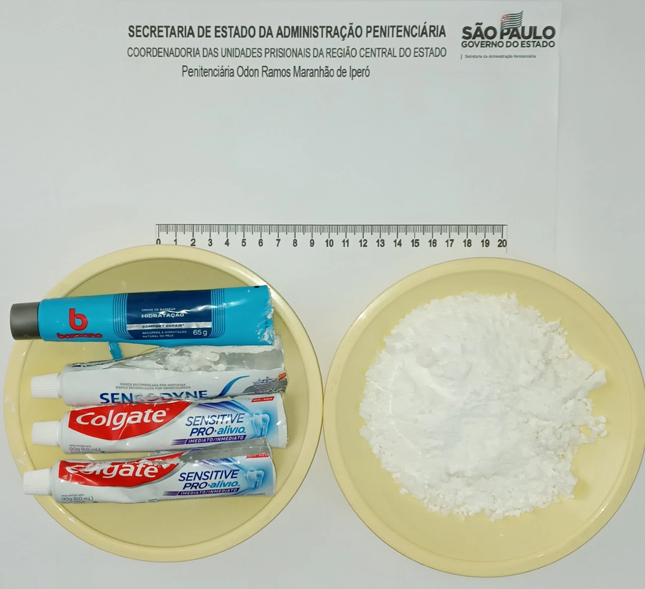 Drogas são encontradas escondidas em embalagens de creme dental na Penitenciária de Iperó (Veja o vídeo)