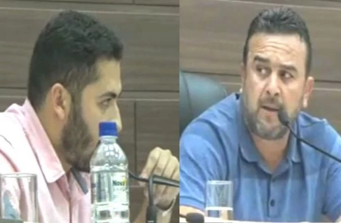 Vereadores Sérgio Poli e Lucinho batem-boca durante votação que rejeitou emendas de R$ 150 mil para reformas de escolas