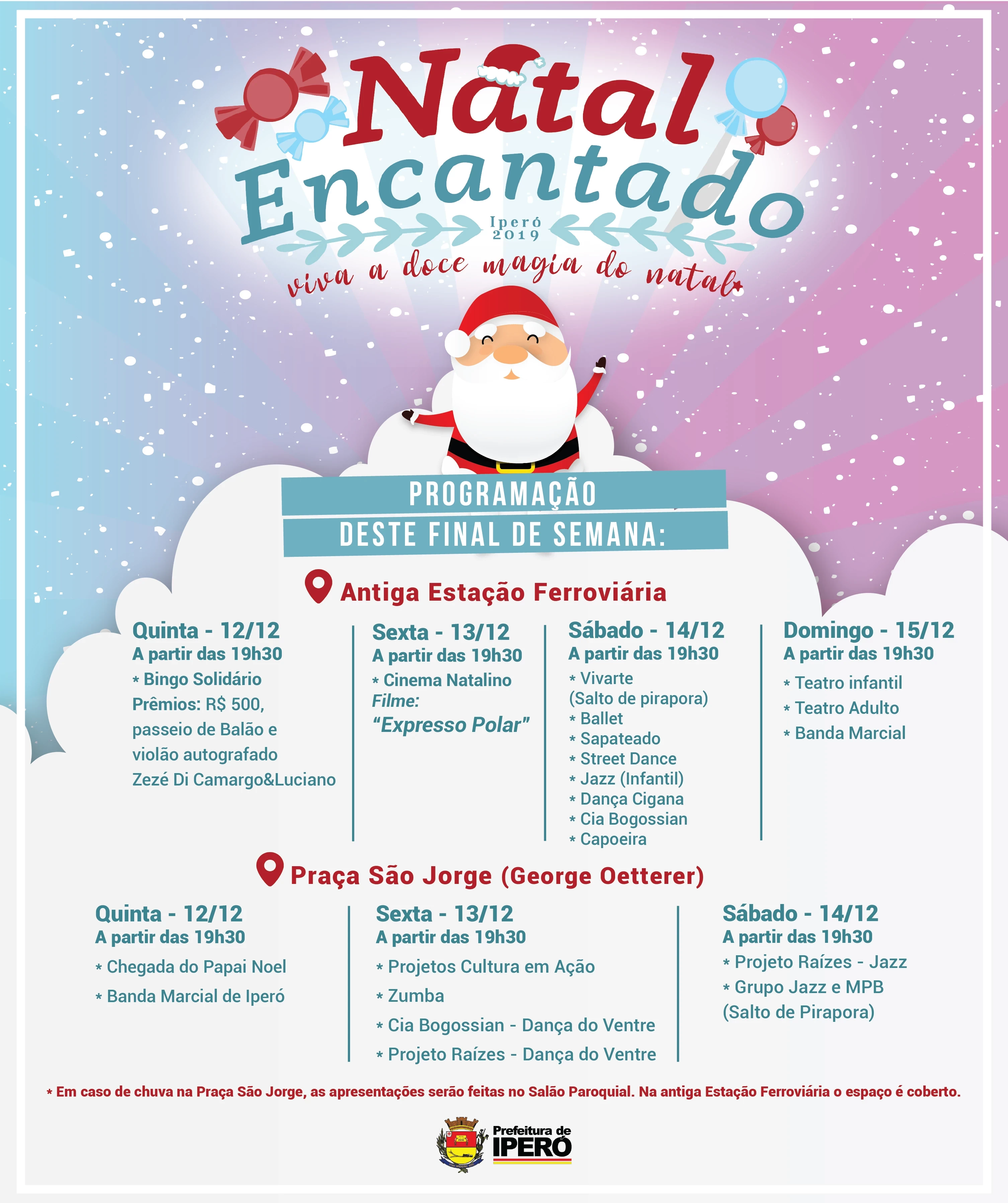 Programação do Natal Encantado 2019 continua neste final de semana em Iperó