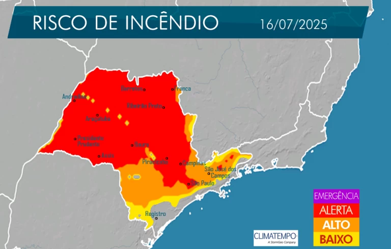 SP Sem Fogo: tempo seco aumenta o risco de incêndios em grande parte do estado