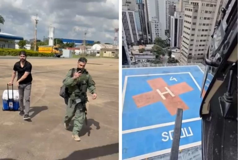 Helicóptero da Polícia Civil faz novo transporte de órgão vital com primeira mulher como piloto