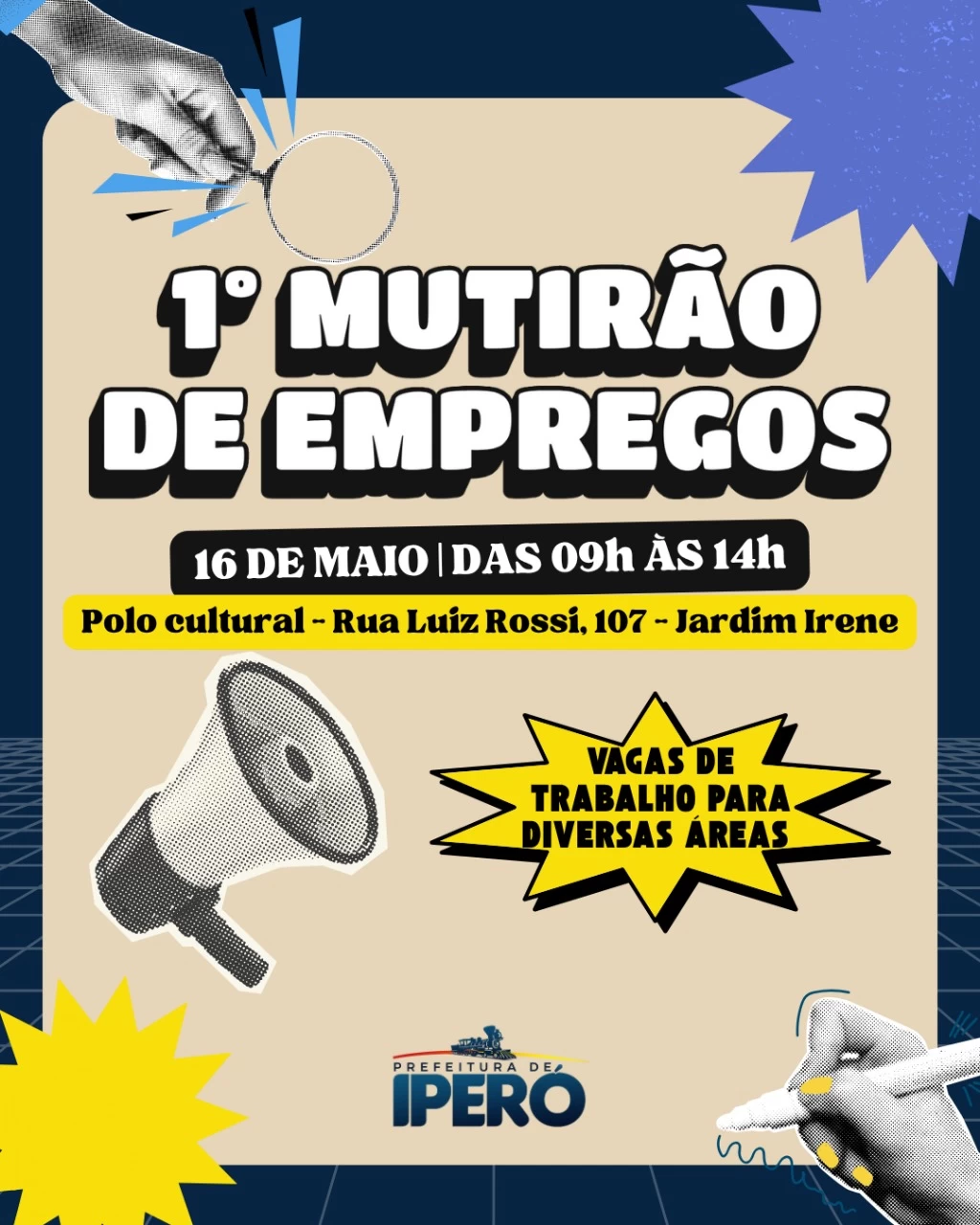 1º Mutirão de Empregos da história de Iperó acontece nesta sexta-feira (16) no Polo Cultural