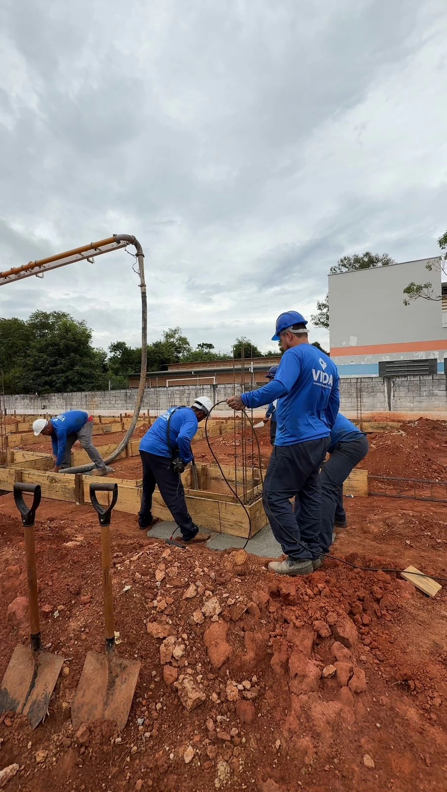 Obras da nova creche em George Oetterer seguem em ritmo acelerado