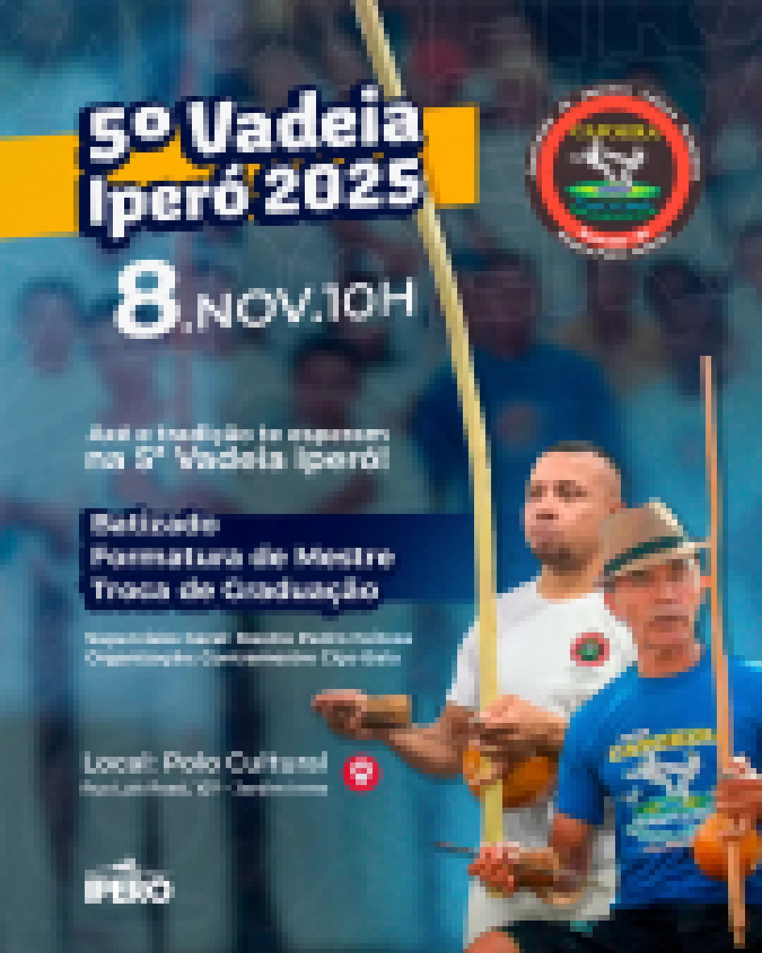 Iperó recebe a 5ª Vadeia de Capoeira em 2025 com mestres de todo o Brasil