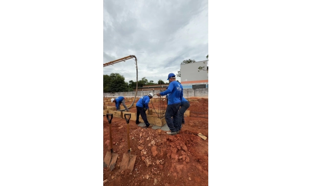 Obras da nova creche em George Oetterer seguem em ritmo acelerado