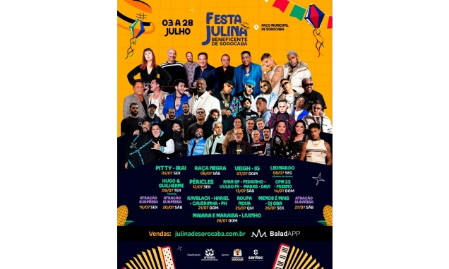 43ª Festa Julina Beneficente de Sorocaba divulga data e atrações