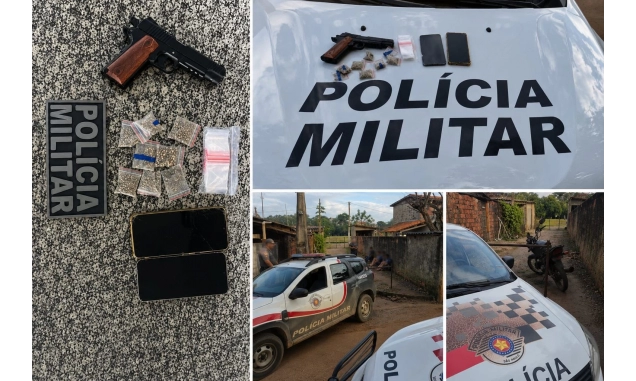 Dupla é presa com simulacro de arma, drogas e moto adulterada em Araçoiaba da Serra