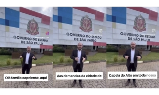 Secretário de Educação de Iperó cumpre compromissos oficiais em Secretarias do Estado, mas grava vídeos em suas redes sociais em que diz atuar em prol de Capela do Alto